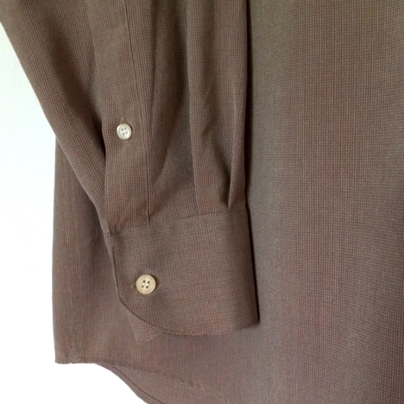 UOMO TALLIA ITALIAN MENS SHIRT Mocha Brown Size Large 15 1/2" - Picture 5 of 15